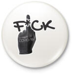 printfashion fck covid19 - Kitűző, hűtőmágnes - Fehér (3088318)