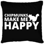 printfashion Chipmunks make me happy - Párnahuzat, Díszpárnahuzat - Fekete (13430095)