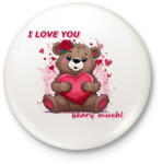 printfashion valentin napi mackó - Kitűző, hűtőmágnes - Fehér (15480593)