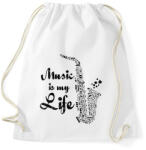printfashion music is my life - Sportzsák, Tornazsák - Fehér (2165366)