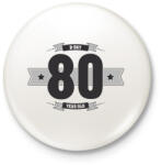 printfashion b-day-80-dark-lightgrey - Kitűző, hűtőmágnes - Fehér (3076433)