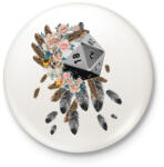 printfashion D20 Tollakkal és Virágokkal - Kitűző, hűtőmágnes - Fehér (3089061)