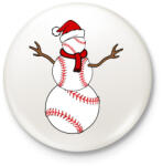 printfashion Basesnowman - Kitűző, hűtőmágnes - Fehér (3082460)