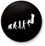 printfashion Hiking Evolution - Kitűző, hűtőmágnes - Fekete (3098006)