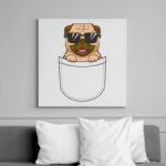 printfashion Mopsz zsebminta - Vászonkép - Fehér (12004020)