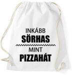 printfashion Inkább sörhas, mint pizzahát - Sportzsák, Tornazsák - Fehér (5370371)