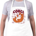 printfashion Corgi anatómia - Kötény - Fehér (13390058)
