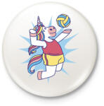 printfashion Röplabdás unikornis - Kitűző, hűtőmágnes - Fehér (11672690)