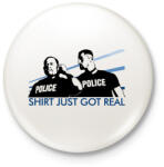 printfashion Bad boys Police - Kitűző, hűtőmágnes - Fehér (3082822)