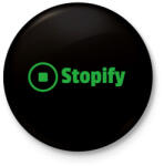 printfashion Stopify - Kitűző, hűtőmágnes - Fekete (11454187)