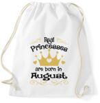 printfashion Az igazi hercegnők augusztusban születnek - Sportzsák, Tornazsák - Fehér (323284)