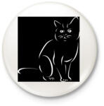 printfashion Cat - Kitűző, hűtőmágnes - Fehér (14877384)