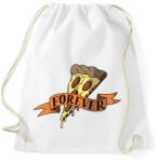 printfashion Pizza Forever - Sportzsák, Tornazsák - Fehér (2405630)