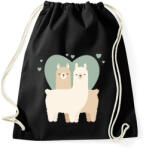 printfashion Láma Love - Sportzsák, Tornazsák - Fekete (2192680)