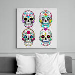 printfashion Calavera koponyák - Vászonkép - Fehér (6636011)