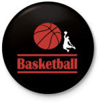printfashion Basketball - Kitűző, hűtőmágnes - Fekete (3102660)