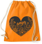 printfashion Anya felirat szívben virágokkal - Sportzsák, Tornazsák - Narancssárga (4781297)