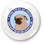 printfashion Antiszociális mopsz - Kitűző, hűtőmágnes - Fehér (7564192)