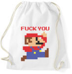 printfashion Super Mario - Fuck You - Sportzsák, Tornazsák - Fehér (5186094)