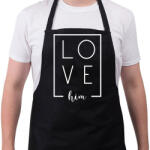 printfashion LOVE him páros 2 - Kötény - Fekete (6076195)