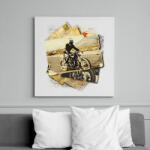 printfashion Retro motoros - Vászonkép - Fehér (14026489)