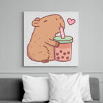 printfashion Sweet bubble tea - Vászonkép - Fehér (16064121)