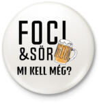 printfashion Foci Sör - Kitűző, hűtőmágnes - Fehér (3081139)
