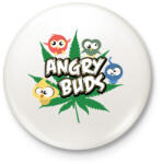 printfashion Angry Buds - Kitűző, hűtőmágnes - Fehér (3081819)