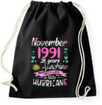 printfashion Születésnap 1991 November - Napfény egy kis hurrikánnal! - Sportzsák, Tornazsák - Fekete (1167286)