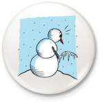 printfashion Hóember - Kitűző, hűtőmágnes - Fehér (4061119)