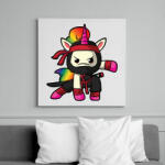 printfashion Unikornis ninja harcos - Vászonkép - Fehér (6628180)