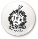 printfashion Én vagyok a világ legjobb gitáros apukája - Kitűző, hűtőmágnes - Fehér (6369605)