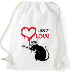 printfashion Just love - Graffiti patkány - Sportzsák, Tornazsák - Fehér (12748669)