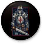 printfashion Kereszteslovag - Kitűző, hűtőmágnes - Fekete (13289782)