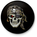 printfashion Jolly Roger kalóz - Kitűző, hűtőmágnes - Fekete (3098700)