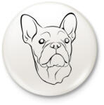 printfashion Francia bulldog - Kitűző, hűtőmágnes - Fehér (3077690)