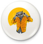 printfashion Éjjeli szörnyfarkas - Kitűző, hűtőmágnes - Fehér (3074259)