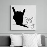 printfashion Nyuszi árnyék - Vászonkép - Fehér (13316772)