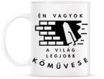 printfashion Én vagyok a világ legjobb kőművese - Fekete - Bögre - Fehér (6556081)