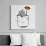 printfashion Mókus zsebben - Vászonkép - Fehér (16003377)