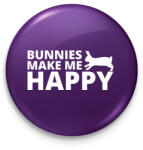 printfashion Bunnies make me happy - Kitűző, hűtőmágnes - Lila (13428505)