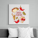 printfashion Taco és Tequila Mexikó - Vászonkép - Fehér (6636101)