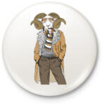 printfashion Fashion Goat - Kitűző, hűtőmágnes - Fehér (3079111)