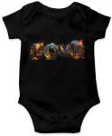 printfashion LOVE feliratos - szerelmes ajándék párodnak - Baba Body - Fekete (11847657)