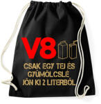 printfashion V8 benzin - Sportzsák, Tornazsák - Fekete (1200572)