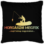 printfashion Horgászni megyek majd holnap megcsinálom - Párnahuzat, Díszpárnahuzat - Fekete (4711345)