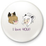 printfashion I love you - Kitűző, hűtőmágnes - Fehér (13553851)