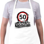 printfashion 50 és még gyorsulok - Kötény - Fehér (12852389)