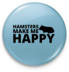 printfashion Hamsters make me happy - Kitűző, hűtőmágnes - Világoskék (13441538)
