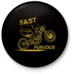 printfashion Dühös motoros - Kitűző, hűtőmágnes - Fekete (3091112)